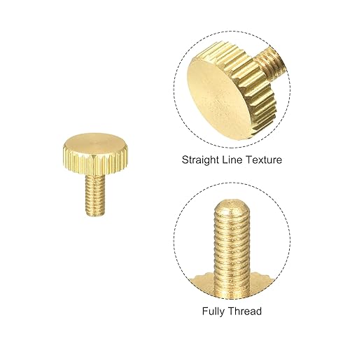 Miniatura 4 de uxcell 10 tornillos moleteados de latón, pernos de agarre plano M3x8mm, sujetadores para electrónicos, mecánicos