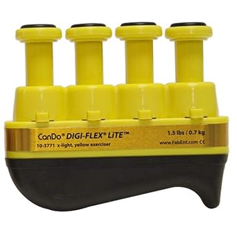 CanDo Digi-Flex Lite, Yellow, Hand Exerciser for Finger Strengthening, Rehabilitation, and Therapy 10-3771