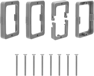 4pcs Junction Electrical Box Extenders, Single Gang Receptacle Outlet Box Extender with Screws for Receptacle Installation (Gray)