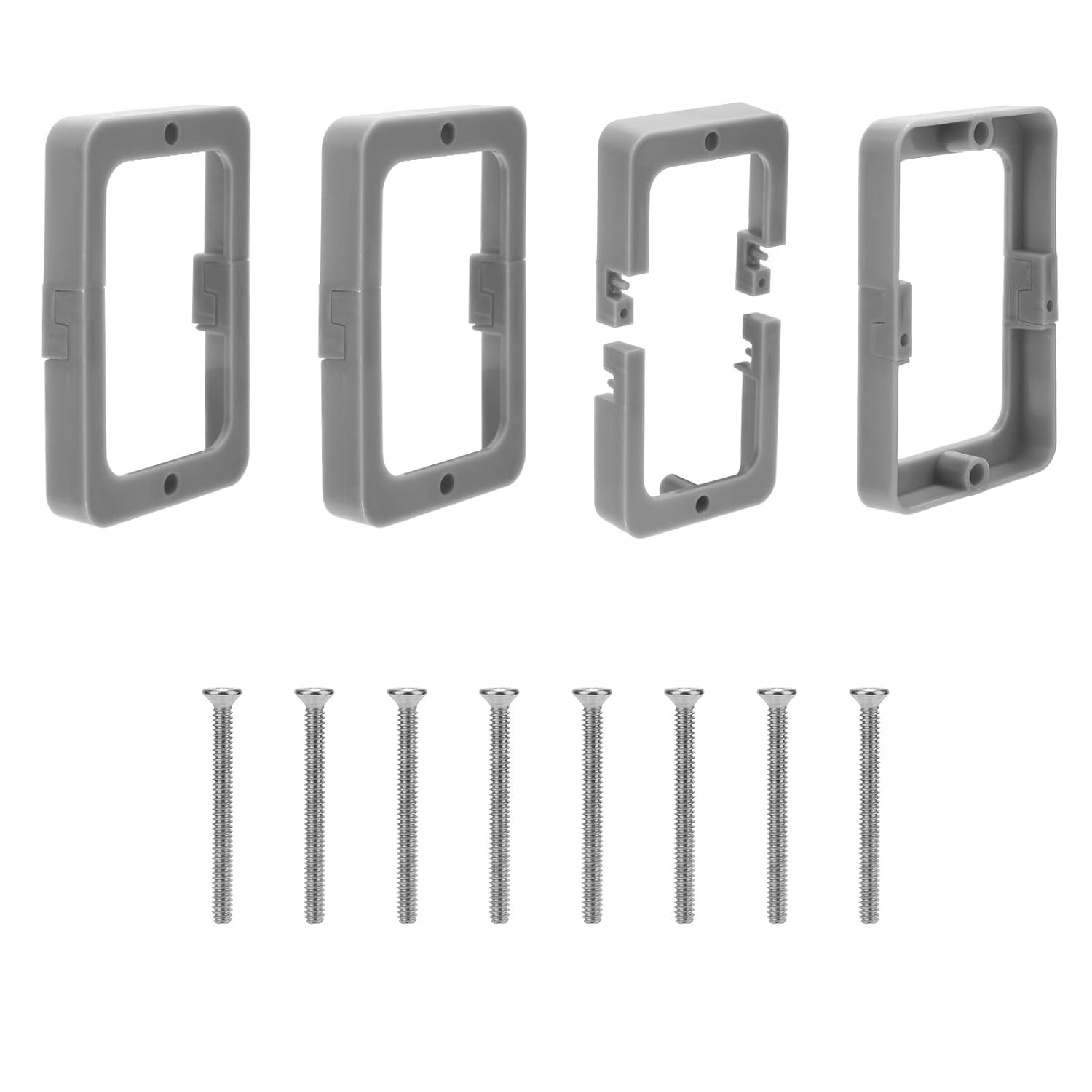 4pcs Junction Electrical Box Extenders, Single Gang Receptacle Outlet Box Extender with Screws for Receptacle Installation (Gray)