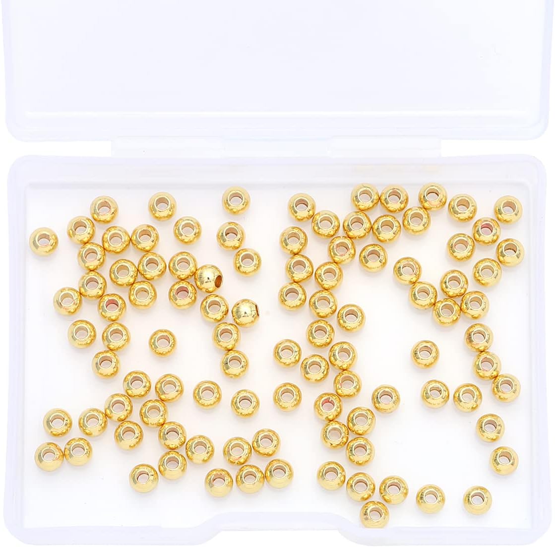 14K Gold Plated Round Spacer Beads 4mm 100pcs for Jewelry Making Findings Non Tarnish - Image 6