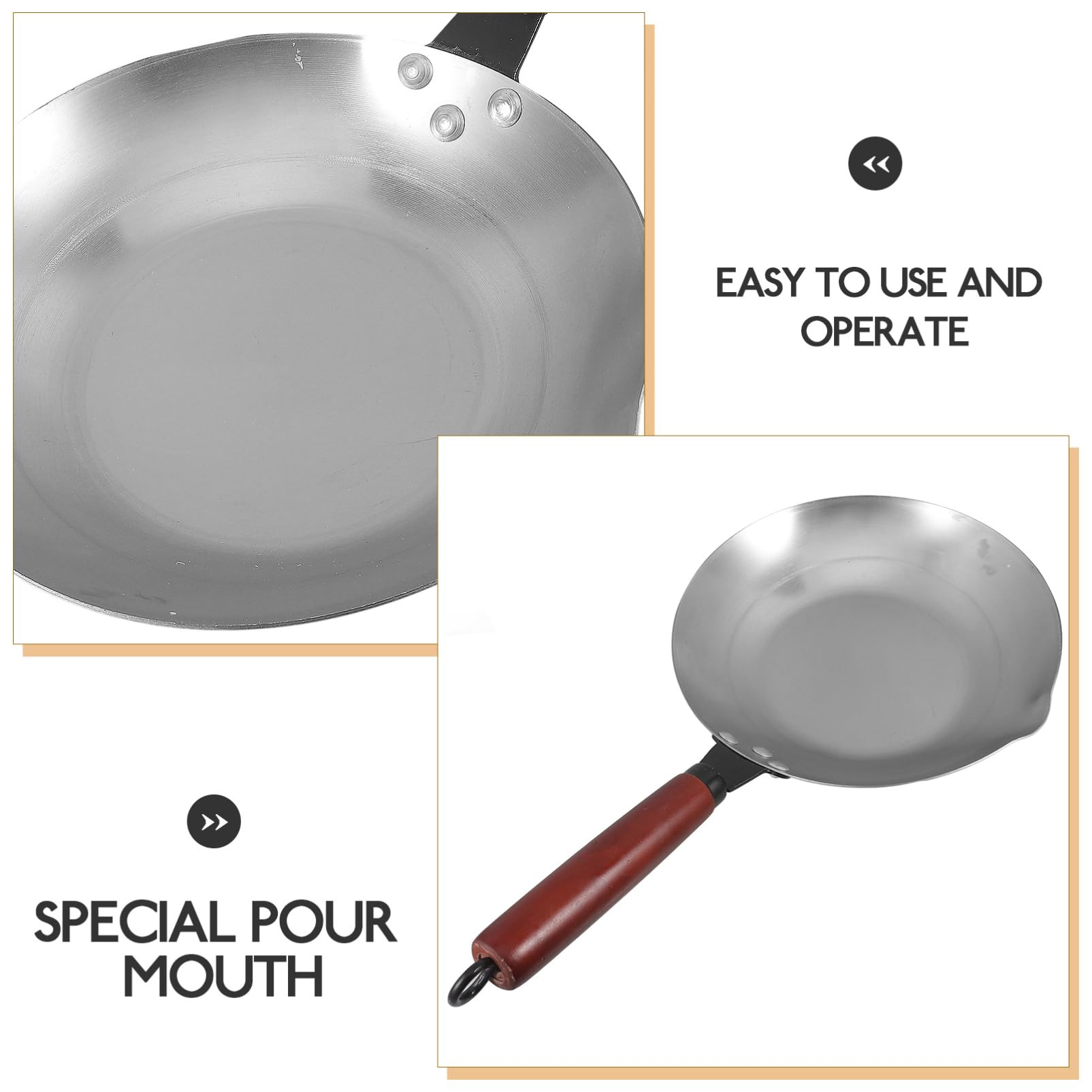 NAMOARLY Metal Butter Melting Pot Ergonomic Candy Wooden Handle for Melting Butter Cheese Chocolate