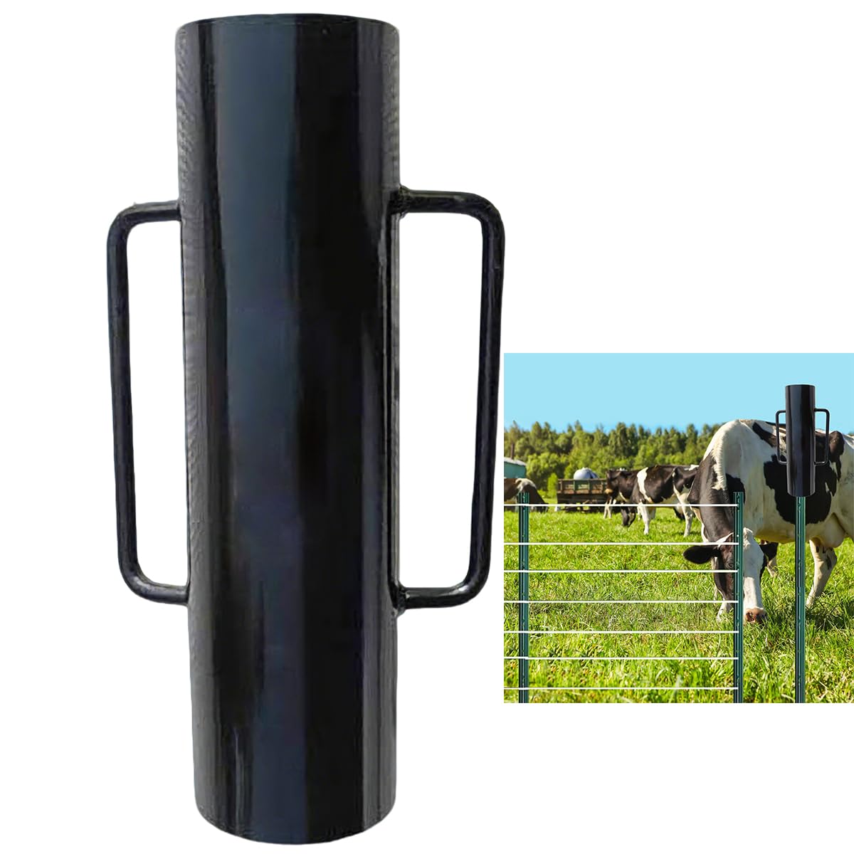 34LB Metal Post Hole Digger Fence Post Driver with Handles