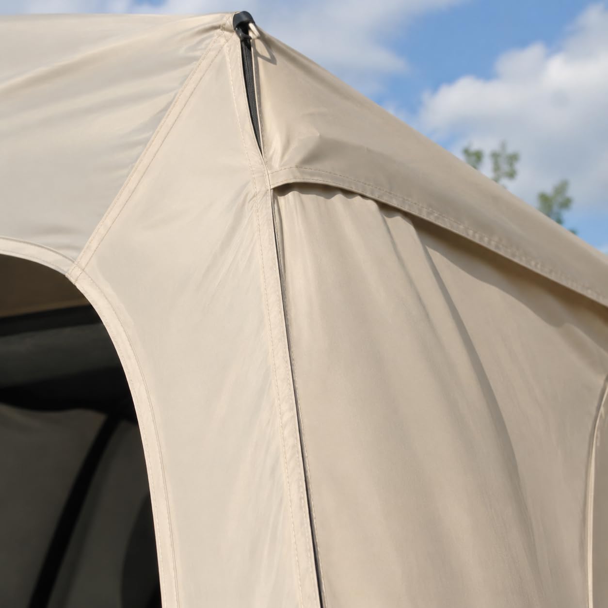 Baoblaze Tenda per Veicoli Estensione da Campeggio Riparo Metallici Inclusi Corda di Tensione Resistente Tenda da Viaggio per Escursioni Adatta a Utilizzo Turistico Campeggi, Cachi, Beige