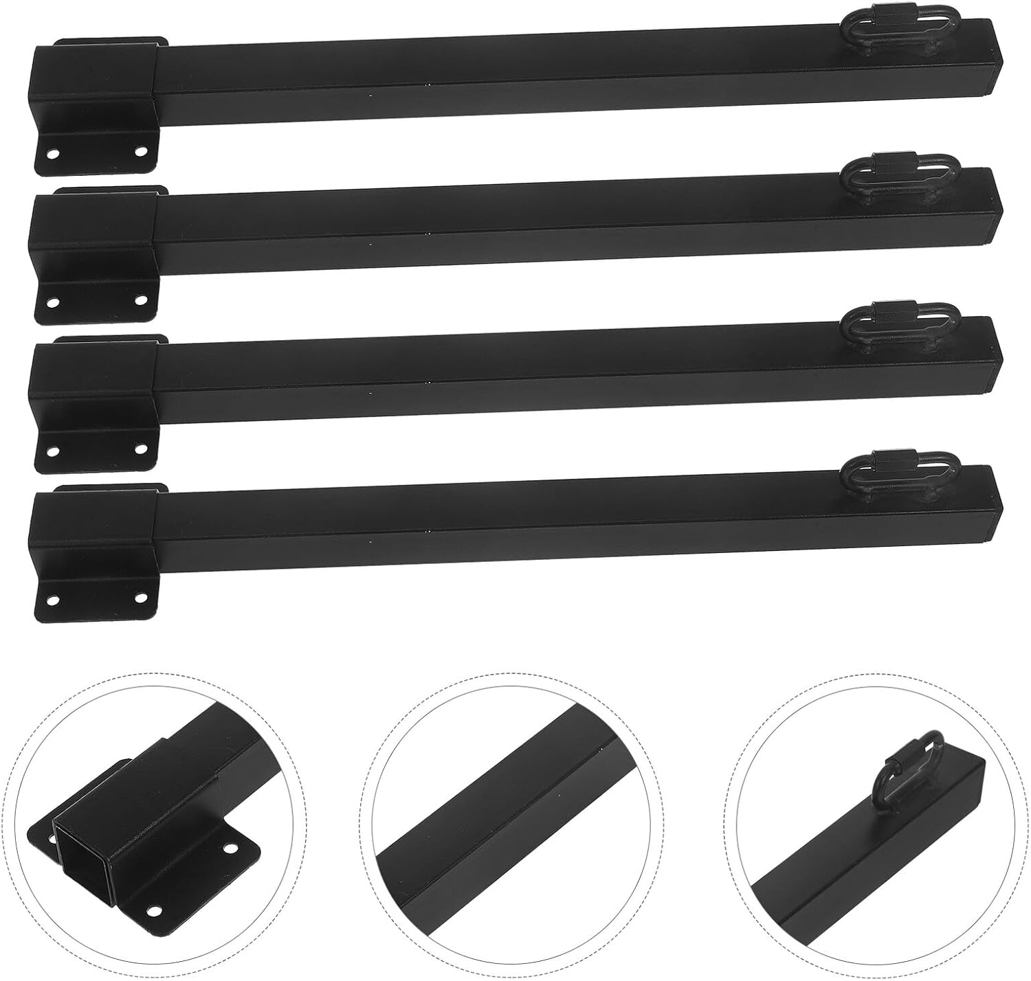 BESTonZON 4pcs Outdoor String Light Support Poles 40cm Square Tube Hanger for Patio Bird Feeder Holder Yard Fence Mount