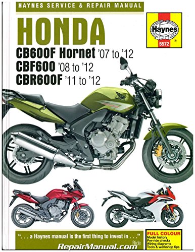 H5572 Honda CB600F Hornet, CBF600, CBR600F 2007 - 2012 Haynes Repair Manual