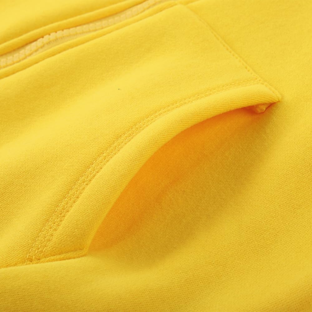 Spring&Gege Youth Solid Fleece Hoodies Soft Full Zip Hooded Sweatshirts for Children (3-12 Years)