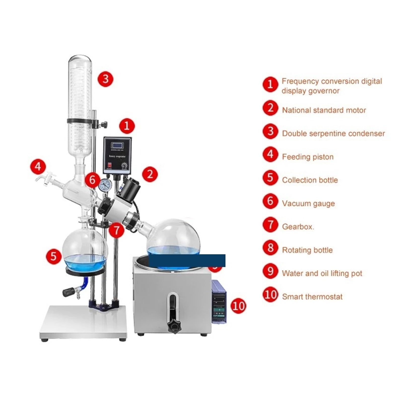 Laboratorium RE-201D Wyparka Obrotowa O Małej Objętości 0,25-2L Destylator Próżniowy Z Dekompresją Stabilna Rotacja ZwięKsza Parowanie(RE-201D 2L)