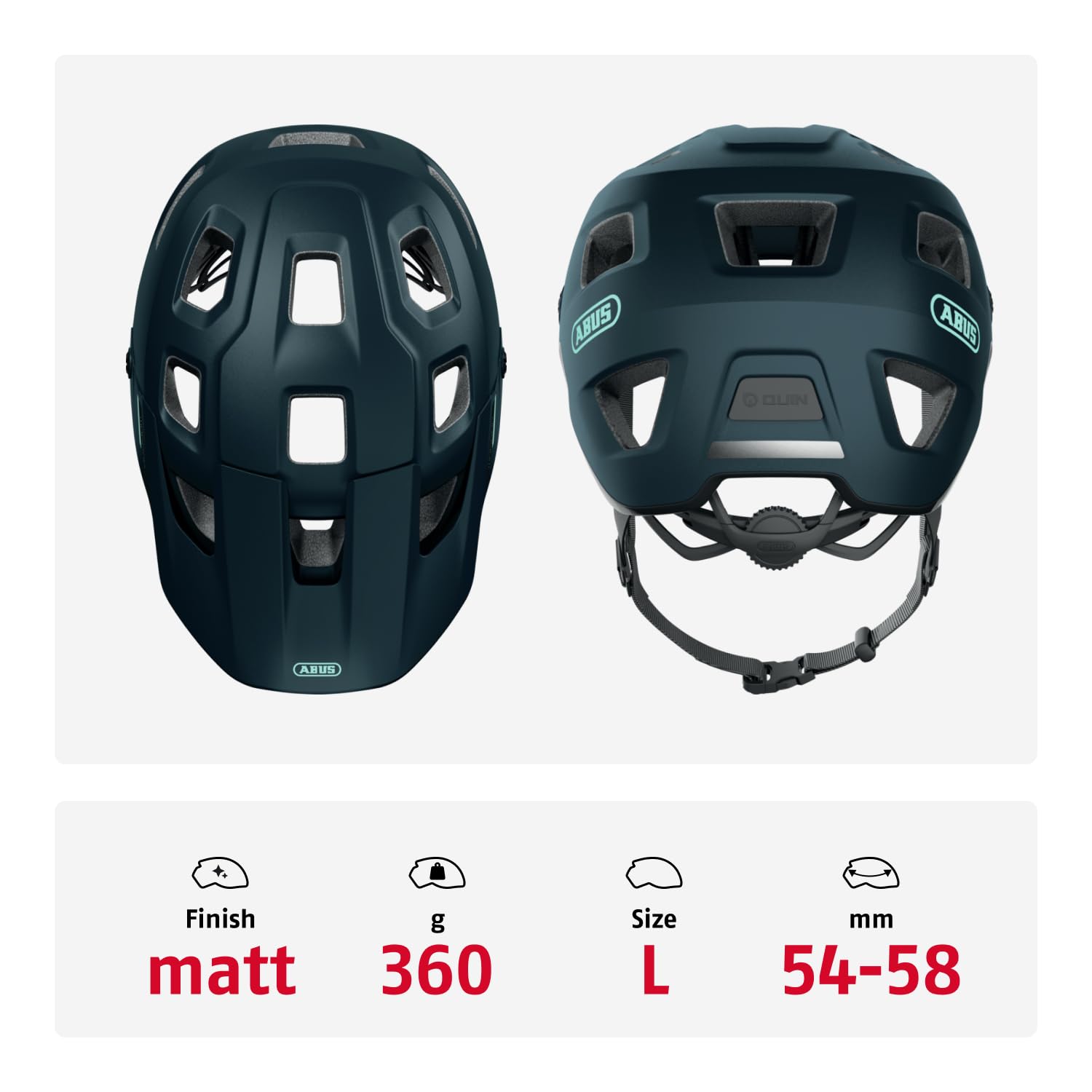 ABUS Casco MTB MoDrop - Casco de Ciclismo Robusto con Buena ventilación para Ciclistas de montaña - Ajuste Personalizado - Unisex