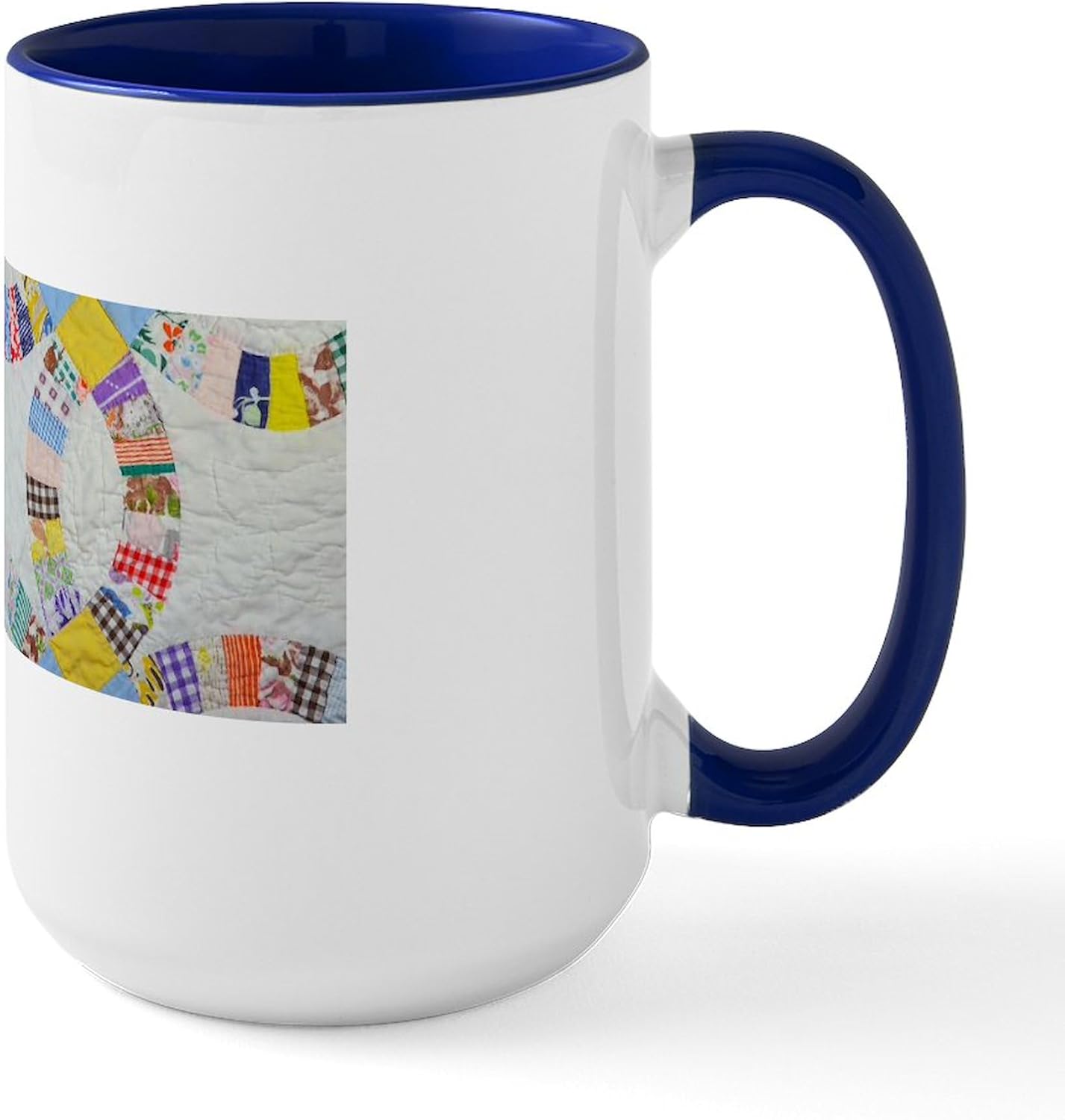 CafePress Colorful Patchwork Quilt Mugs 15 oz (444 ml) Ceramic Coffee Mug