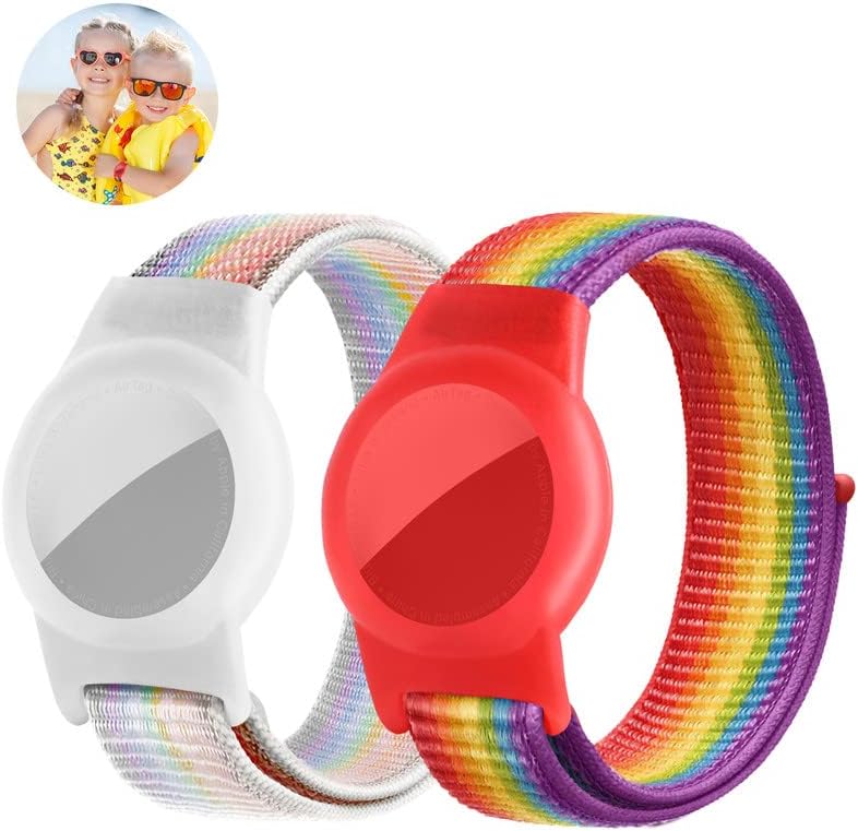 Pulsera para Apple AirTag, pulsera de nailon con etiqueta de aire para niños, compatible con Apple Air Tag, funda de rastreador GPS antipérdida,