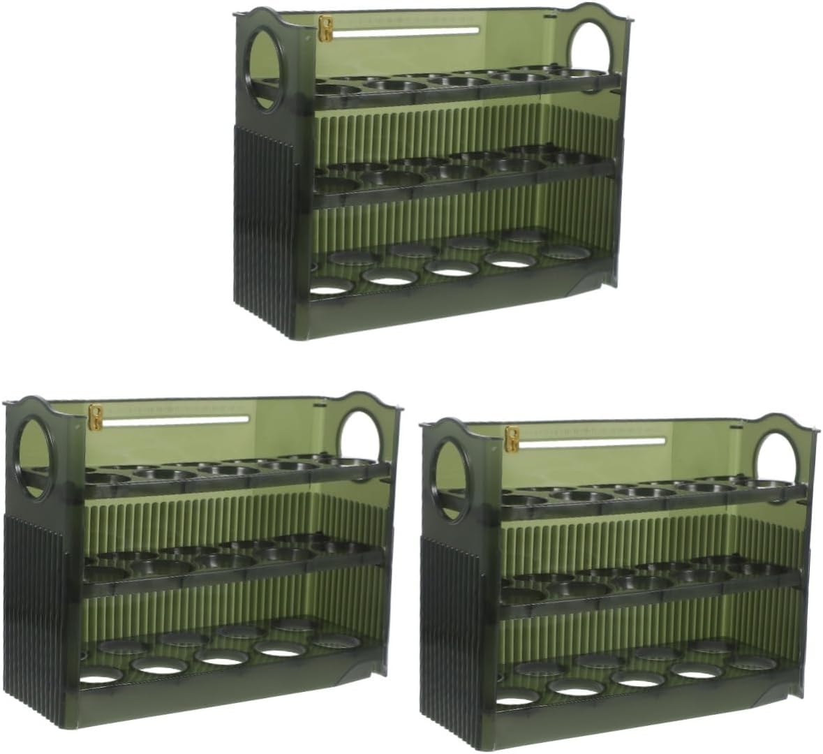 DOITOOL 3pcs Egg Keeper Refrigerator Stand Chicken Egg Holder for Refrigerator Door Layers