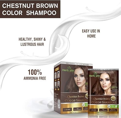 Miniatura 2 de Herbishh Champú de color de cabello para canas champú de tinte natural para el cabello con máscara de argán tamaño de viaje colores del cabello en