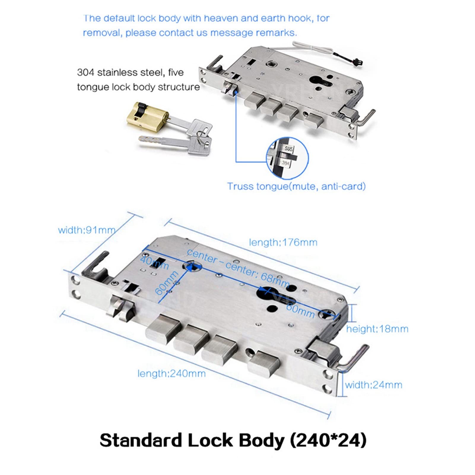 Serratura della porta Bluetooth dello smartphone App. Combinazione, codice touch screen tastiera password Smart Electronic Door serratura con app Lock(A)