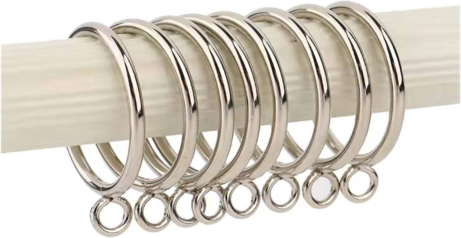 yaoqijie Curtain Hook Roman Rings 100% Metal Curtain Rod Hook Rings Curtain Accessories Silver Black Golden 38/45mm Hook Rings Lasting (Color : 20PCS Diameter 38mm)