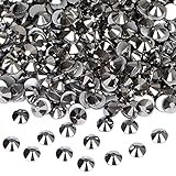 1440PCS Art Nail Rhinestones non Hotfix Glue Fix Round Crystals Glass Flatback for DIY Jewelry Making with one Picking Pen (ss20 1440pcs, Jet Hematite)