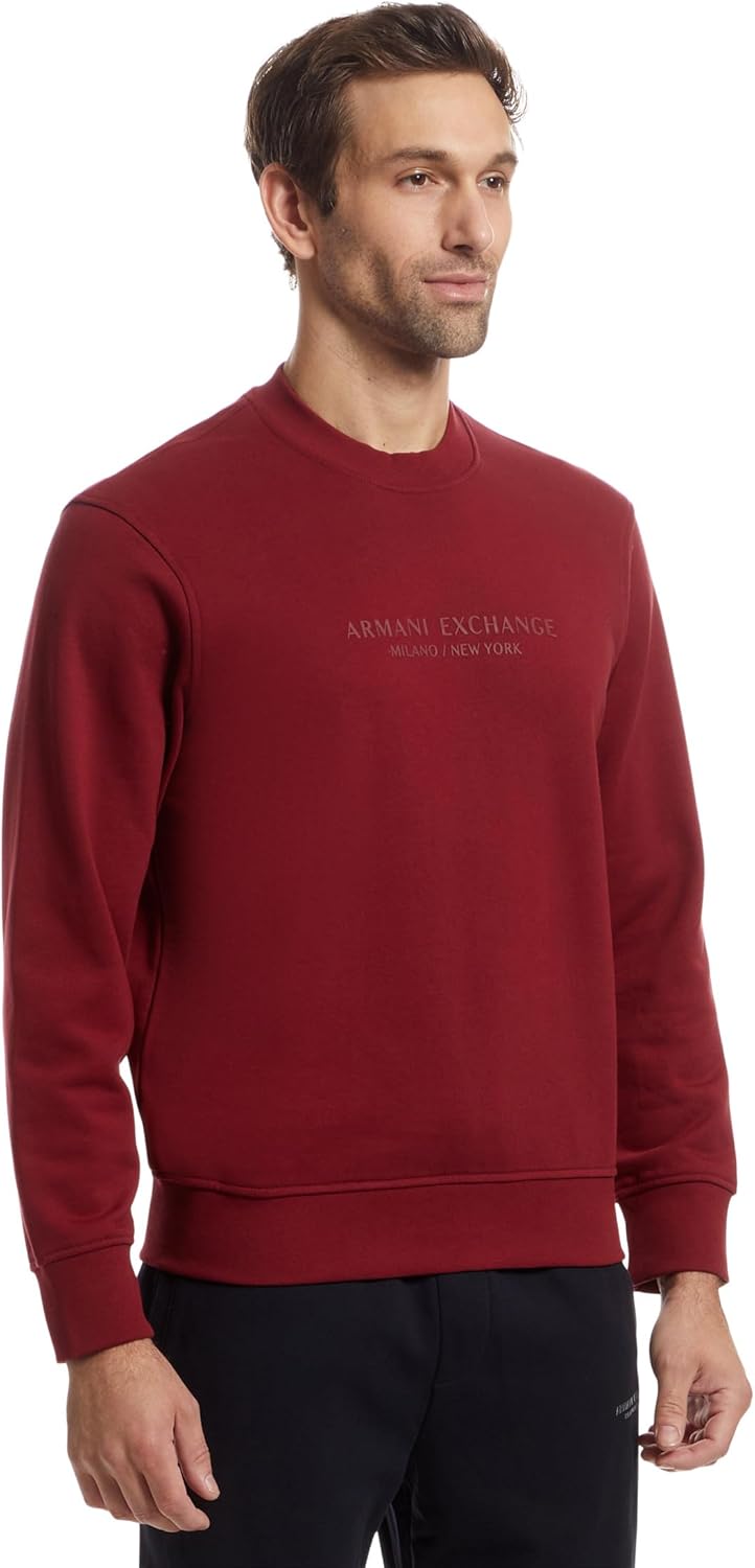 Armani Exchange Men's Milano/Ny Zip Crewneck Sweatshirt