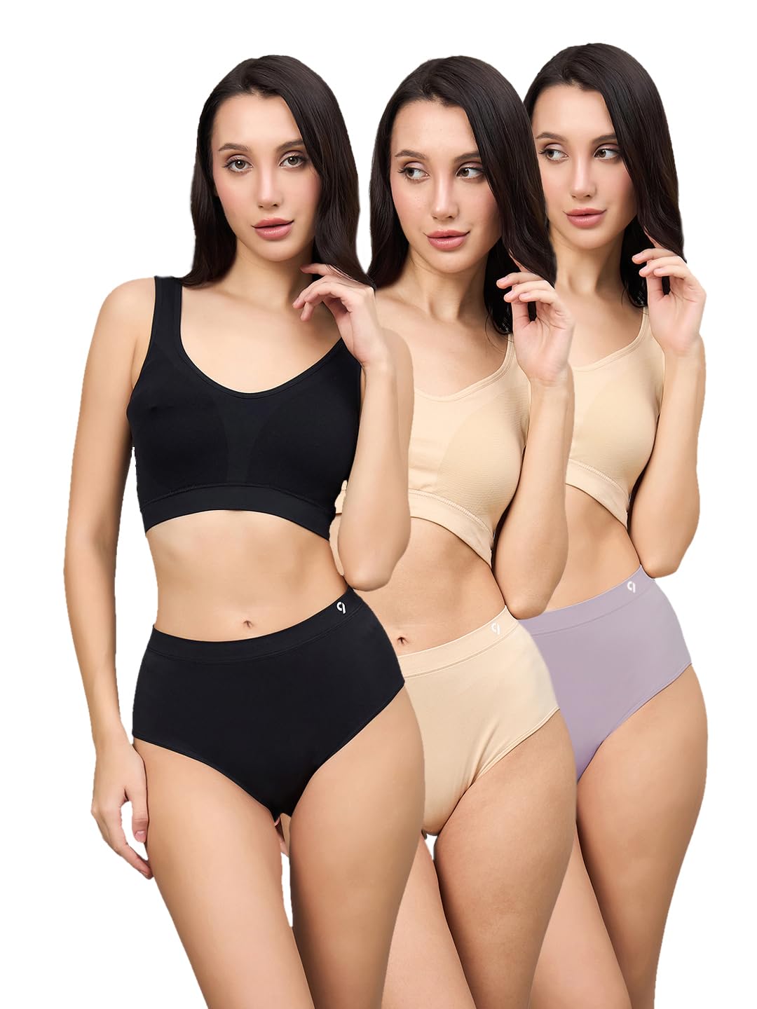 c9 airwear Women’s Pack of 3 Soft Seamless High-Rise Hipster Briefs & All-Day Comfort Multicolour-picture-37