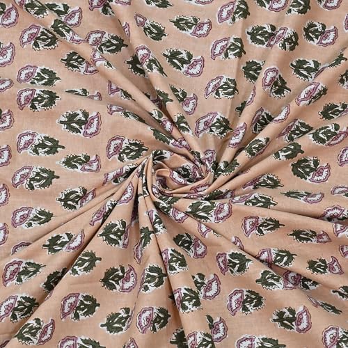 Image of 100% Cotton Single Bedsheet with 1 Pillow Cover | 240 TC Pure Cotton Flat Bed Sheet | Traditional Jaipuri Printed Bedding Set | Soft & Breathable | 60 x 90 Inch (Rangmahal Single 19)