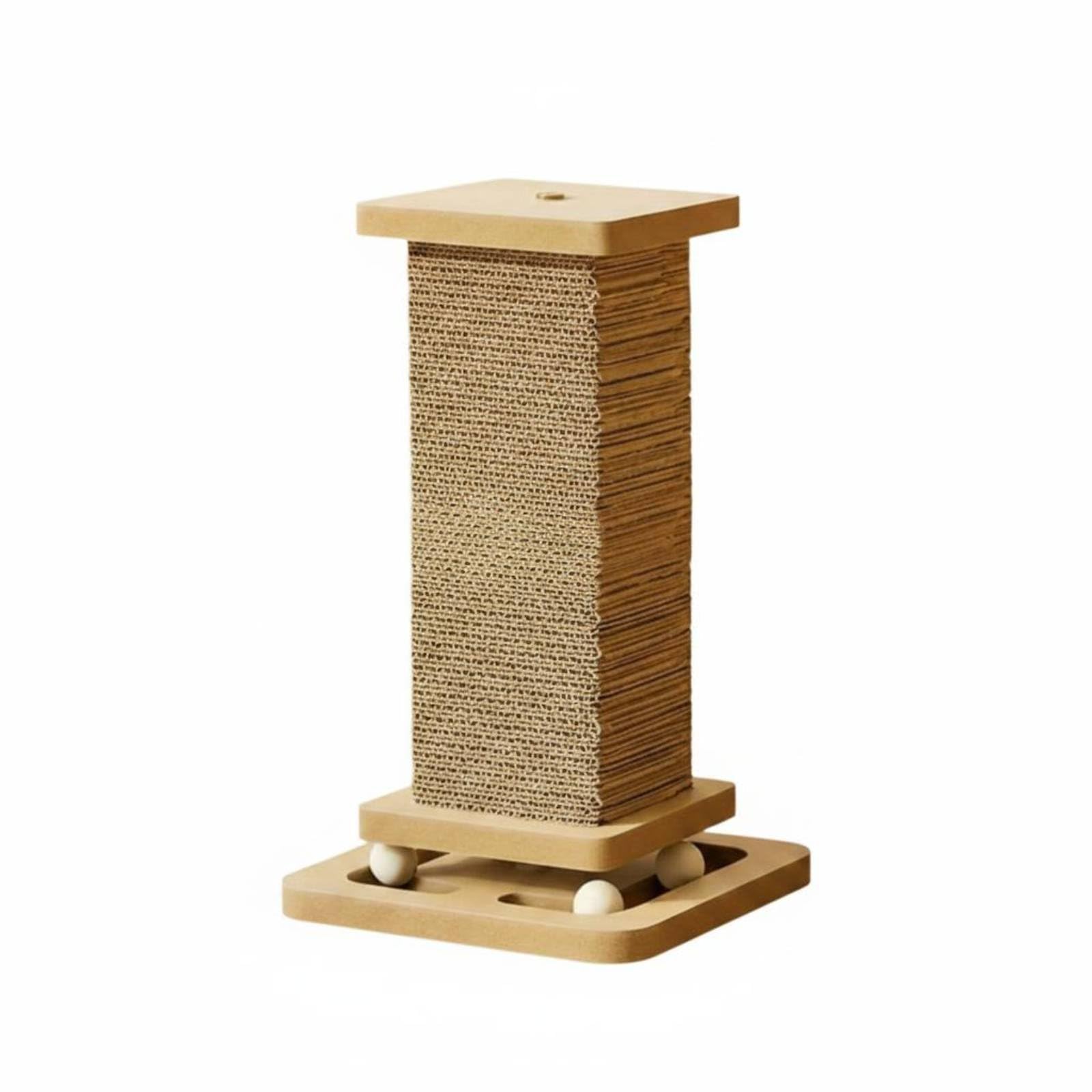Arranhador vertical para gatos em papelão ondulado, com base estável e design que a
