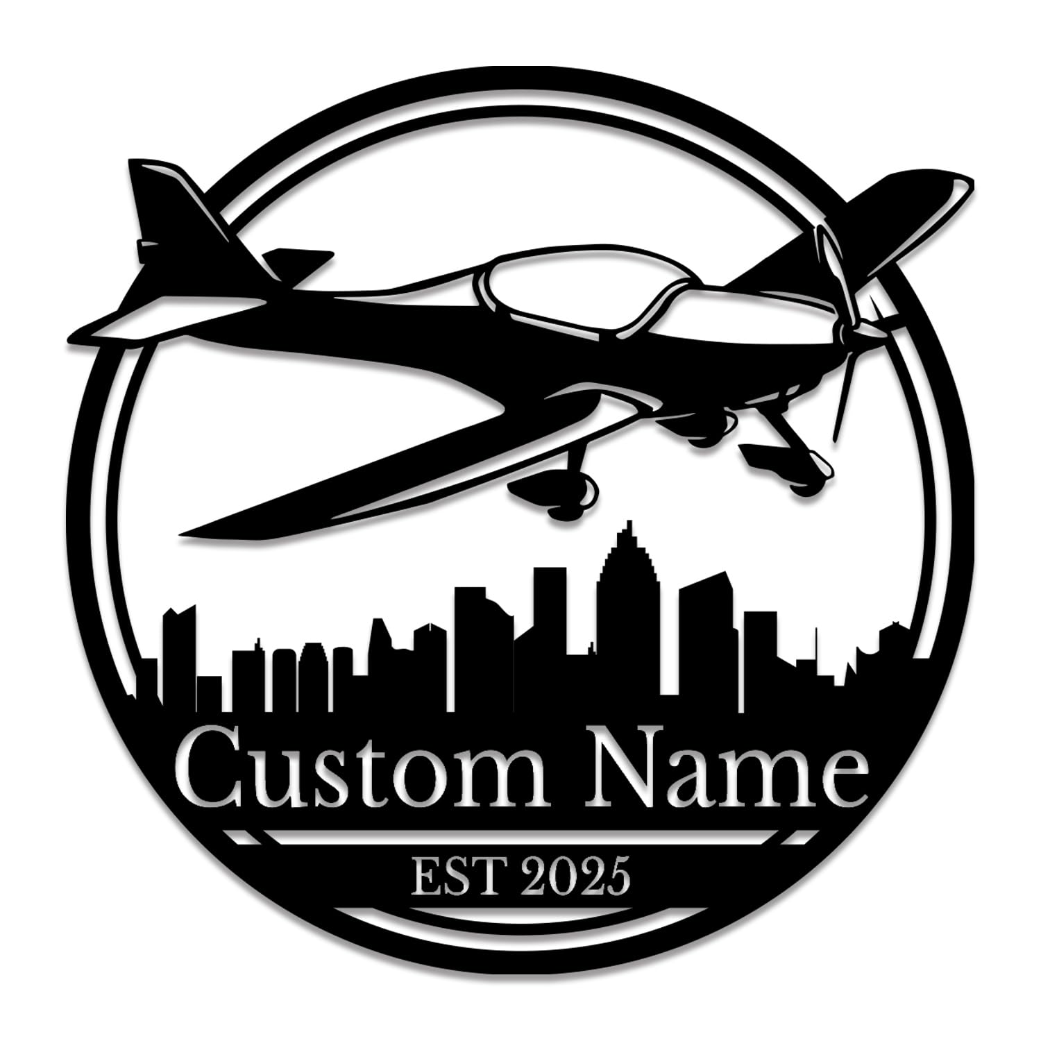 Gewasi Airplane F Personalized Airplane Metal Sign - Custom Aviation Wall Art With Name - Pilot Gift, Hangar Decor & Rc Plane Enthusiast Present (Airplane F)