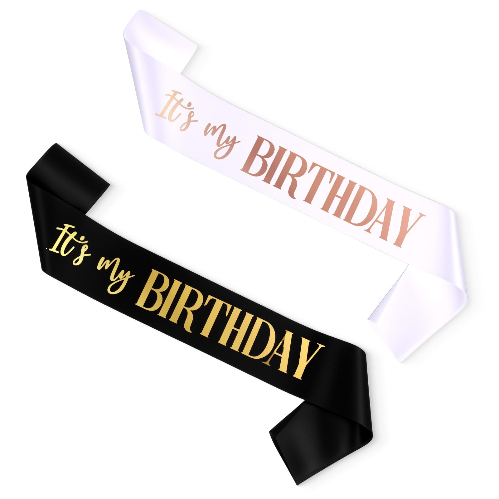 Black & Gold 'It's My Birthday' Sash | Happy Birthday Sash For Men, Women, Girls, Boys | 63 Inch Party Decoration