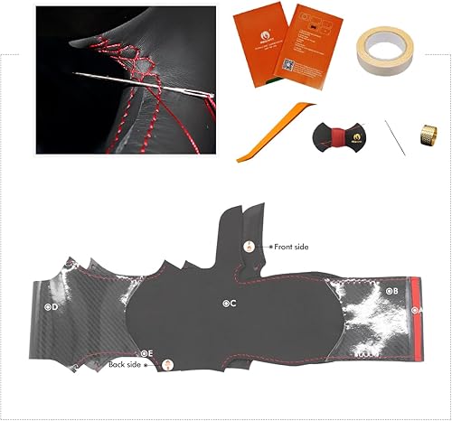 Miniatura 5 de MEWANT Funda de volante para Toyota GR Supra 2020-2022 fibra de carbono cosida a mano y gamuza