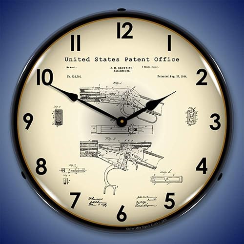 Miniatura 2 de Winchester - Reloj de pared LED con palanca y rifle de acción 1894, retro, vintage, iluminado, 14 pulgadas