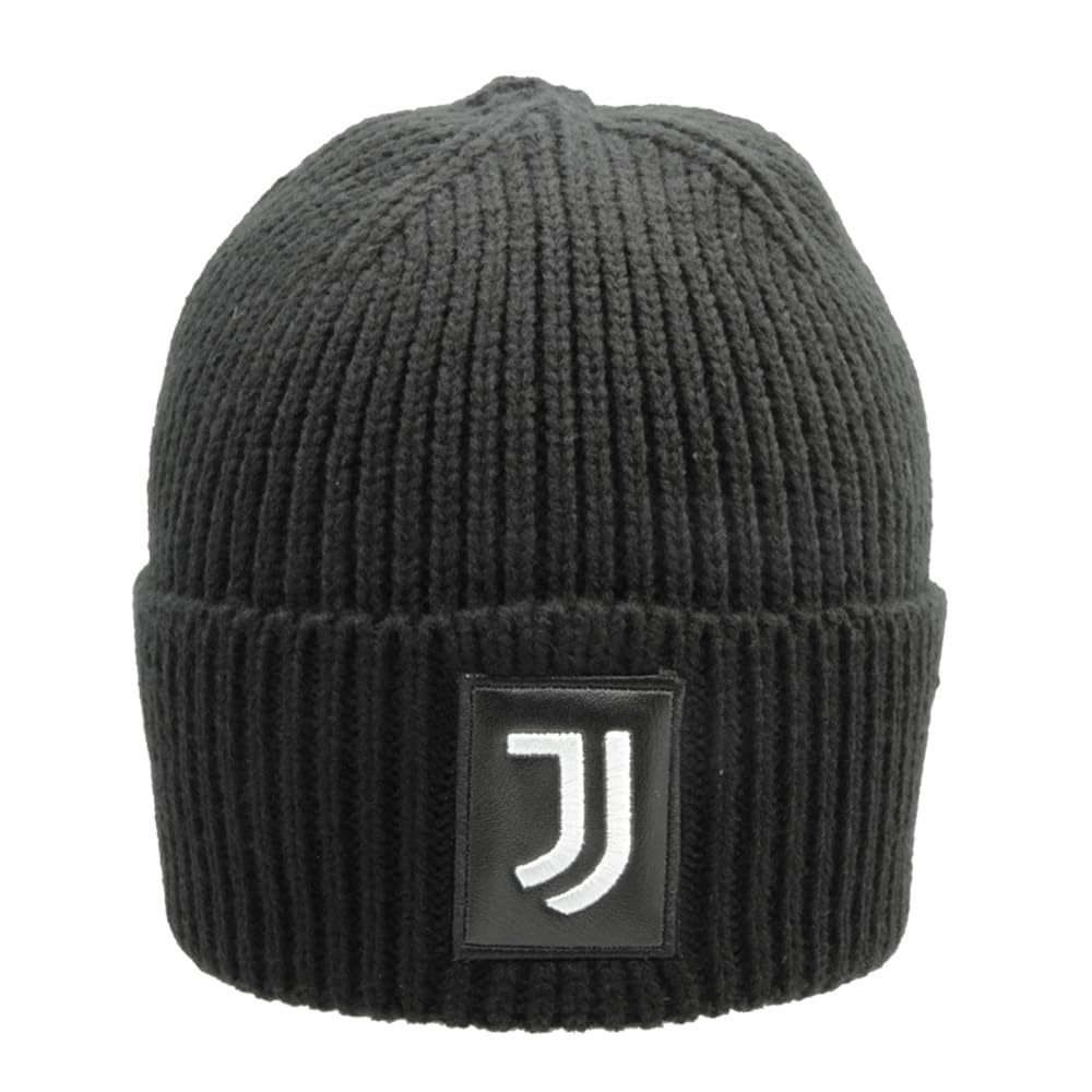 JUVENTUS 133493 Embroidered Leather Skipper Hat 100% PC, Black, One Size