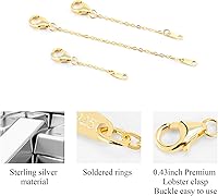 Vista 2 de Extensores de collar de oro de 14 quilates, cadena de plata de ley 925, extensión de collar, pulsera, extensor de tobillera para fabricación