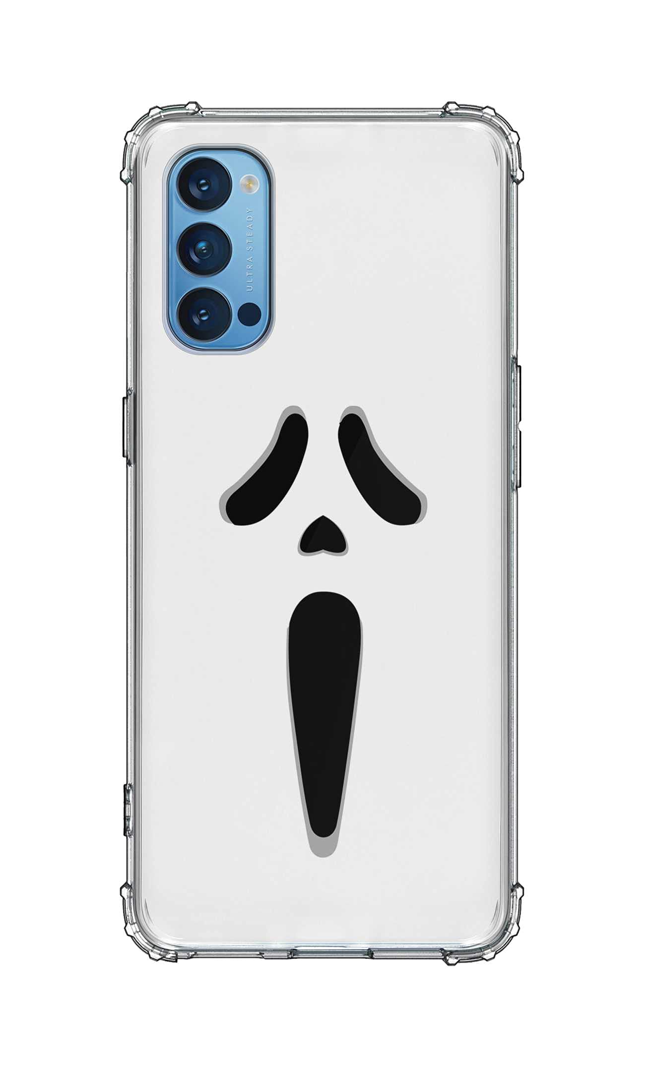 Stylizedd Classic Clear Case Compatible With Oppo Reno4 4G Soft Anti Drop Airbag TPU Gel Thin Transparent Flexible Shockproof Cover [ Designed for Oppo Reno4 4G ] - Scream Full Print