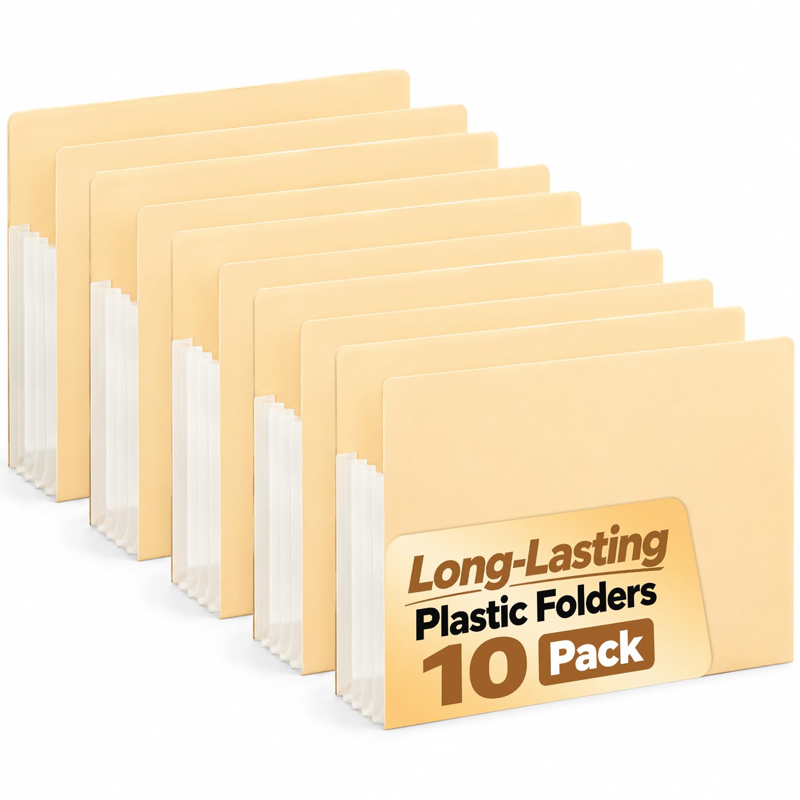 Plastic Expandable File Folder, 10 Pcs Accordion Folder, Expand 5.25"