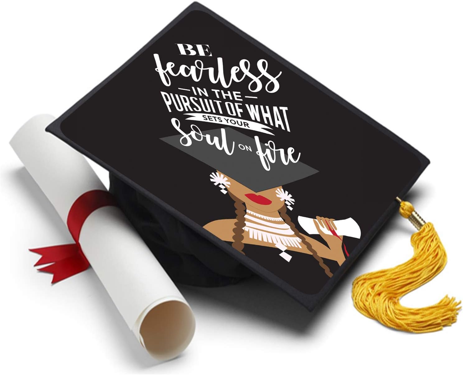 Set Your Soul on Fire Grad Cap Topper, Grad Cap Decorations and Graduation Hat Accessories