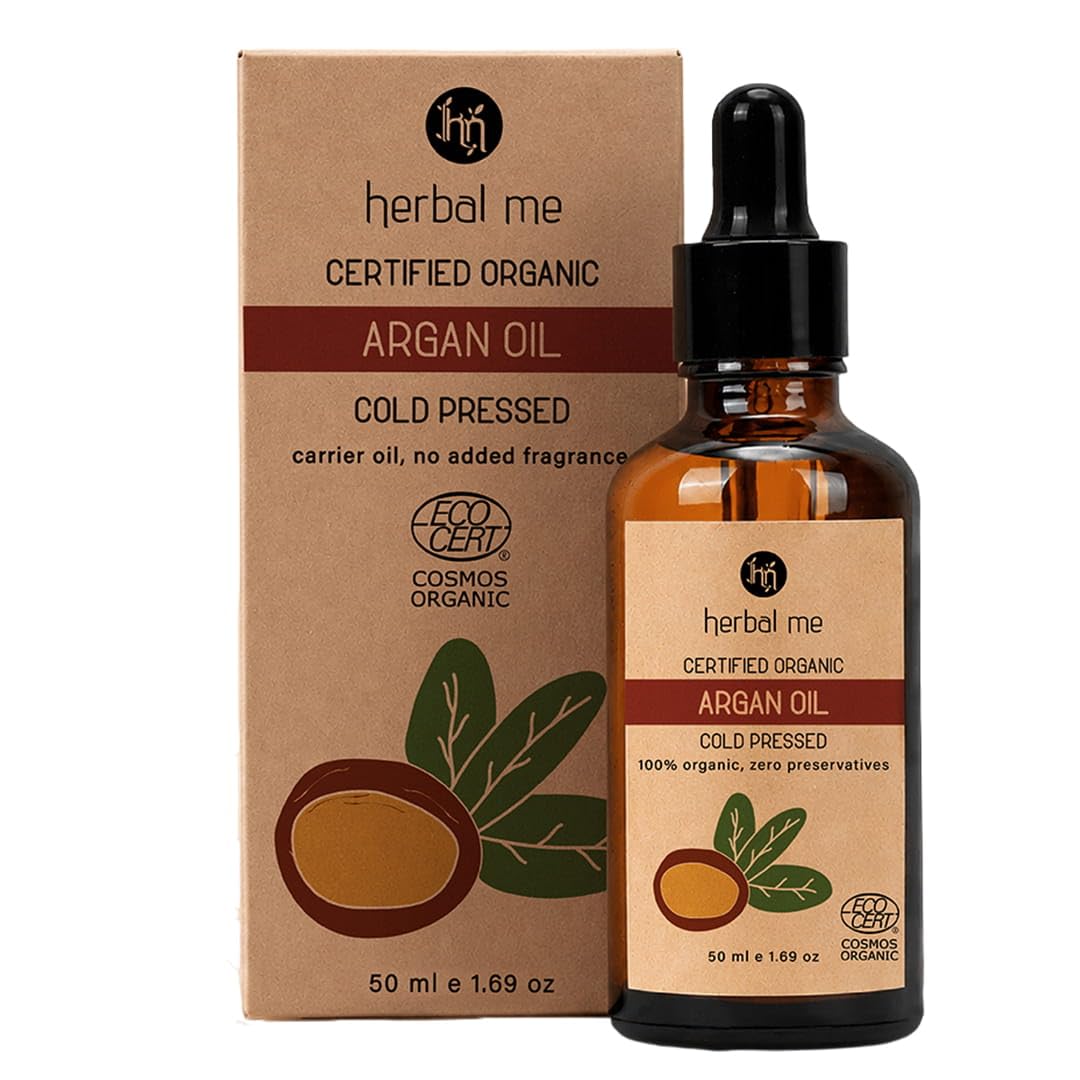 HM Herbal Me Certified Organic Cold Pressed Argan Oil 50ml | Best For Hair, Skin, Face Care & Stretch Marks-image-22