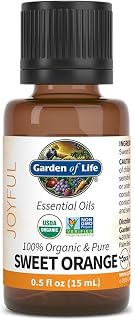 Garden of Life Essential Oil - Sweet Orange 0.5 fl oz (15mL), 100% USDA Organic & Pure, Clean, Undiluted & Non-GMO - for Diffuser, Aromatherapy, Meditation - Joyful, Calming, Balancing, Uplifting