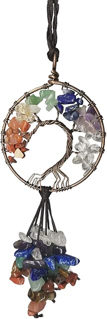 Healing Crystal Decor Tree of Life Car Hanging Accessories 7 Chakras Stones Meditation Ornaments Wall Decor Good Luck Home Decoration