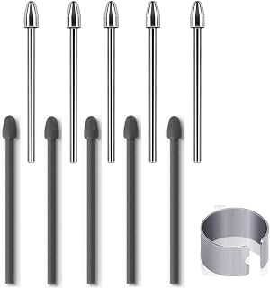 5*Metal+5*Fiber Marker Tips for Remarkable Pen Tips, Durable Pen Tips Compatible with Remarkable Stylus Pen,Marker Plus Pen, Marker 2 Pen Nibs with Tool&Storage Box (5*Metal+5*Fiber Black)
