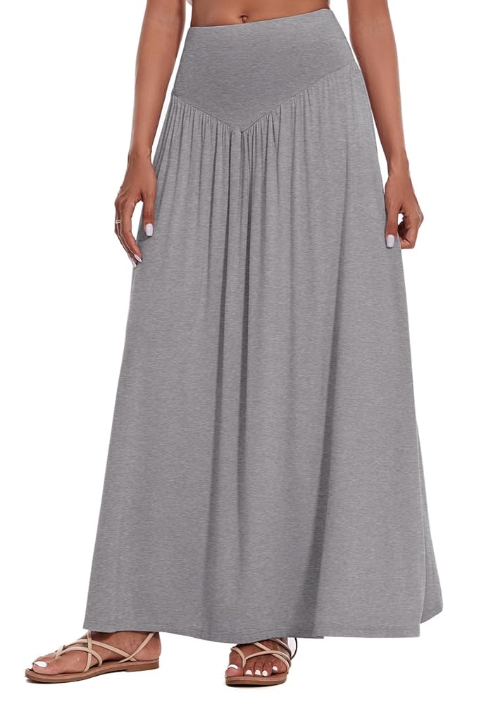 ZXIHZF Women's Casual V Elastic Waistband Swing Lounge Skirt