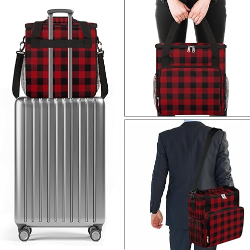 Miniatura 7 de Bolsa de transporte para cafetera con patrón de guingán para Keurig K-Mini o K-Mini Plus K-Mini Plus K-Cup, bolsa de viaje