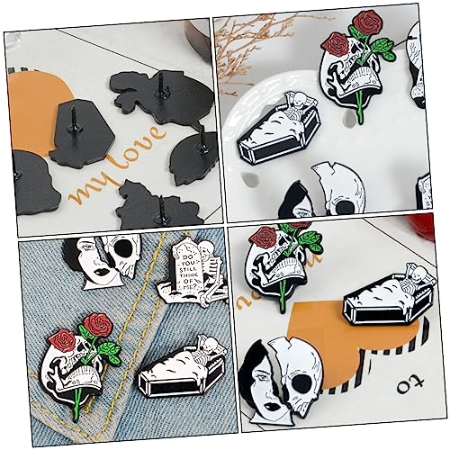 GALPADA 4 Pcs Broche De Caveira Exagerado Alfinete De Caveira Pinos De Broche De Caveira De Horror L