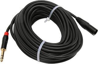 ICRPSTU XLR para cabo, 15 m / 49,2 pés de comprimento 3 pinos XLR macho para cabo de blindagem multicamadas revestimento de liga de alumínio 1/4" para amplificador de potência para microfone