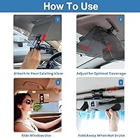 Vista 2 de Extensor de visera solar – Bloqueador solar para coche – Extensor de visera de coche antirreflejo no polarizado – Extensión de visera de coche