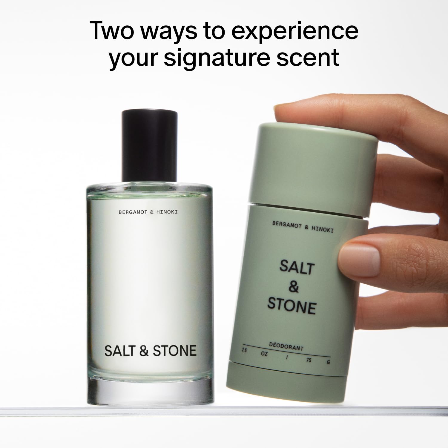 Salt & Stone Signature Scent Duo Set | 48 Hour Aluminum-Free Deodorant & Hydrating Body Mist | Skincare-Infused Deodorant & Body Spray | Bergamot & Hinoki - Image 2