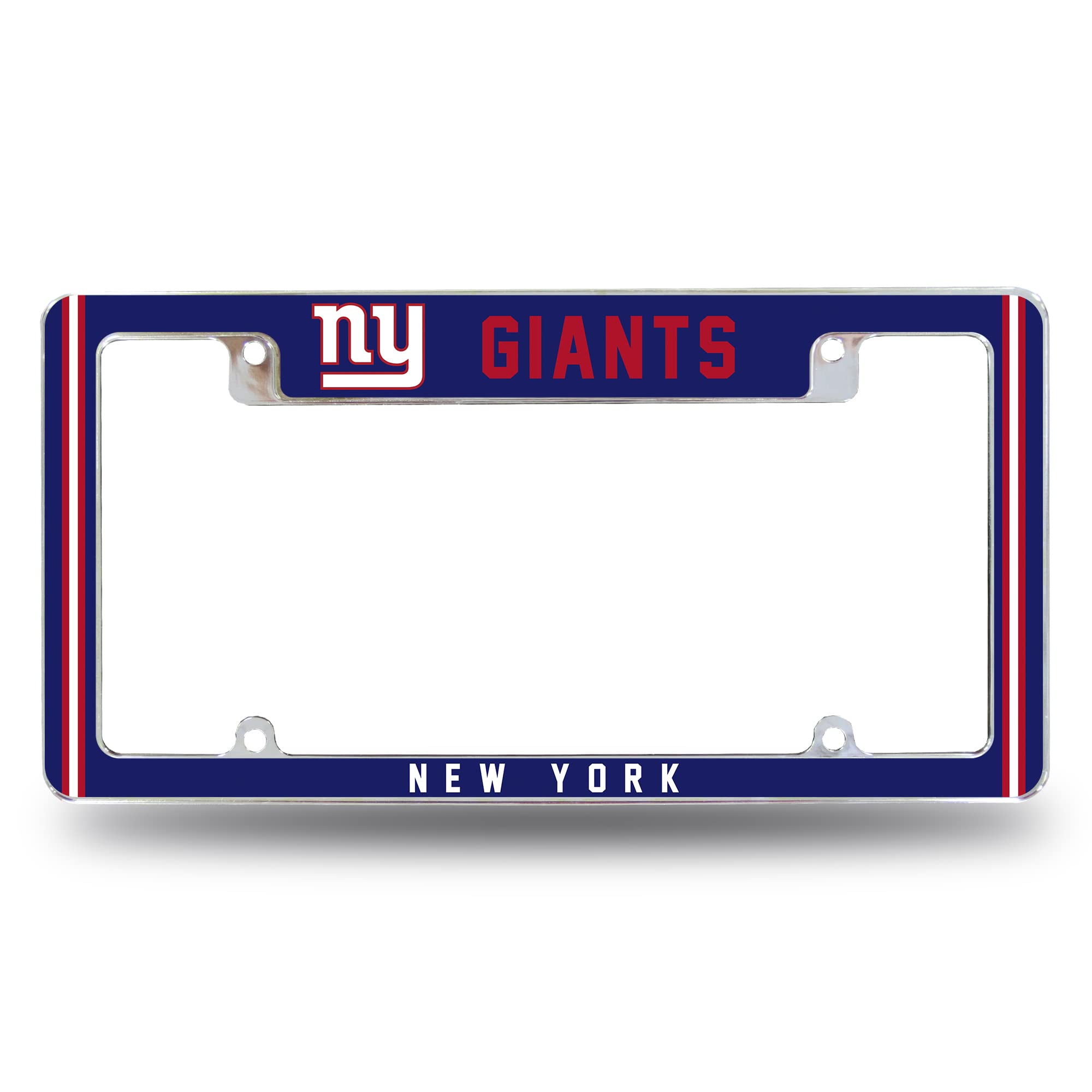Rico Industries NFL New York Giants Alternate 12" x 6" Chrome All Over Automotive License Plate Frame for Car/Truck/SUV