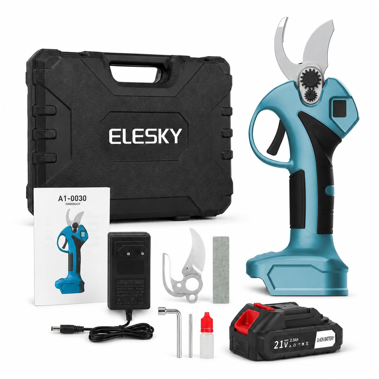 Akku-Astschere Professionelle Passend Kompatibel mit Makita Akku | 45mm Elektrische Gartenschere mit Akku, SK5 Klingen, LED-Display, Doppelte Sicherheitsverriegelung für Garten, Sträucher