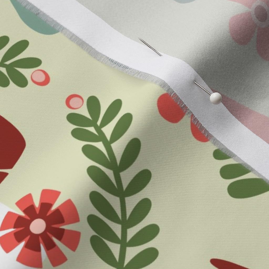 Spoonflower Fabric - Gnomes Scandinavian Mushrooms Woodland Love Whimsical Printed on Organic Cotton Sateen Fabric by The Yard - Sewing Quilting Apparel Home Decor