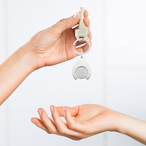 Miniatura 3 de BESPORTBLE Llavero de ficha de la carretilla, llavero del metal del carro de la compra del supermercado, decoraciones colgantes del llavero de la