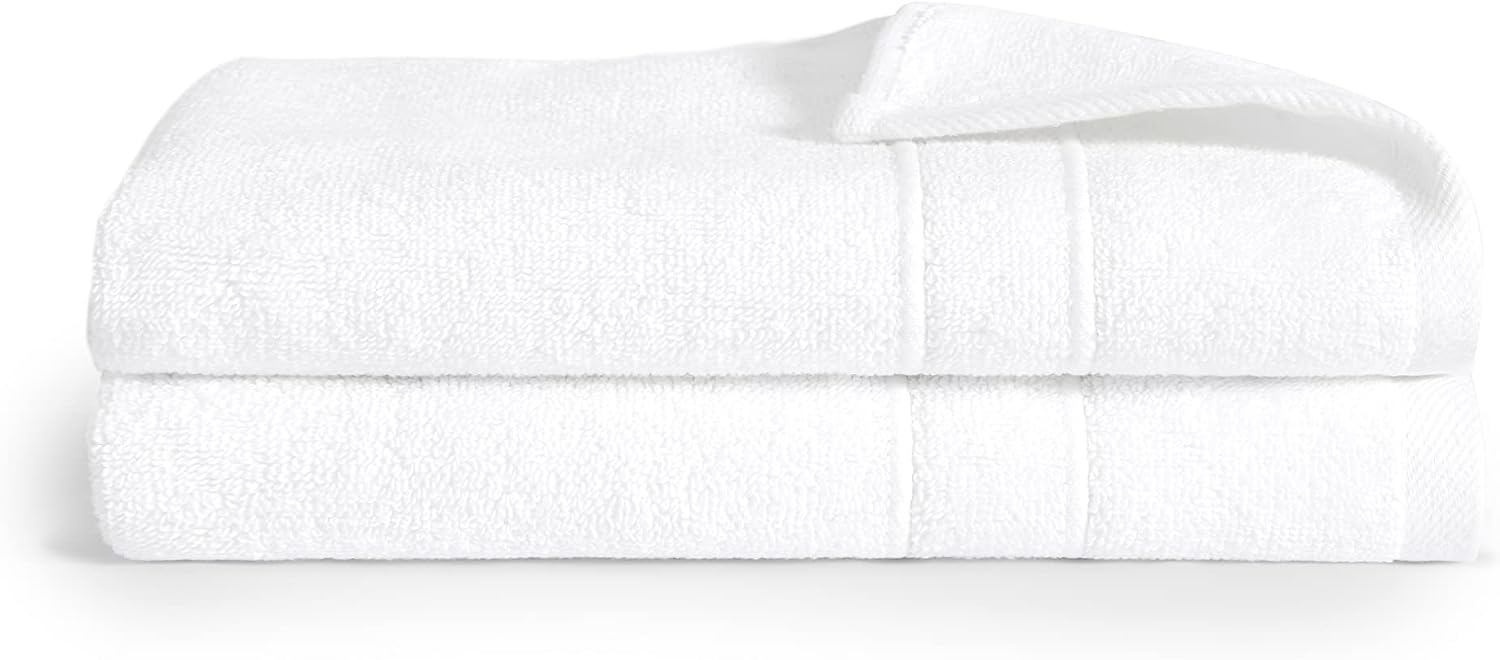 Brooklinen Hand Towels - Set of 2, White, 100% Cotton|Soft and Highly Absorbent Towels