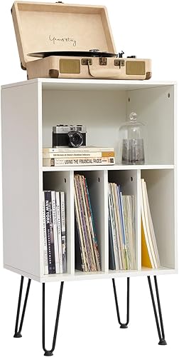 Miniatura 8 de Soporte para Tocadiscos con Almacenamiento de Vinilo, Gabinete de Almacenamiento de Discos de Vinilo con Capacidad para Hasta 150 Álbumes, Mesa