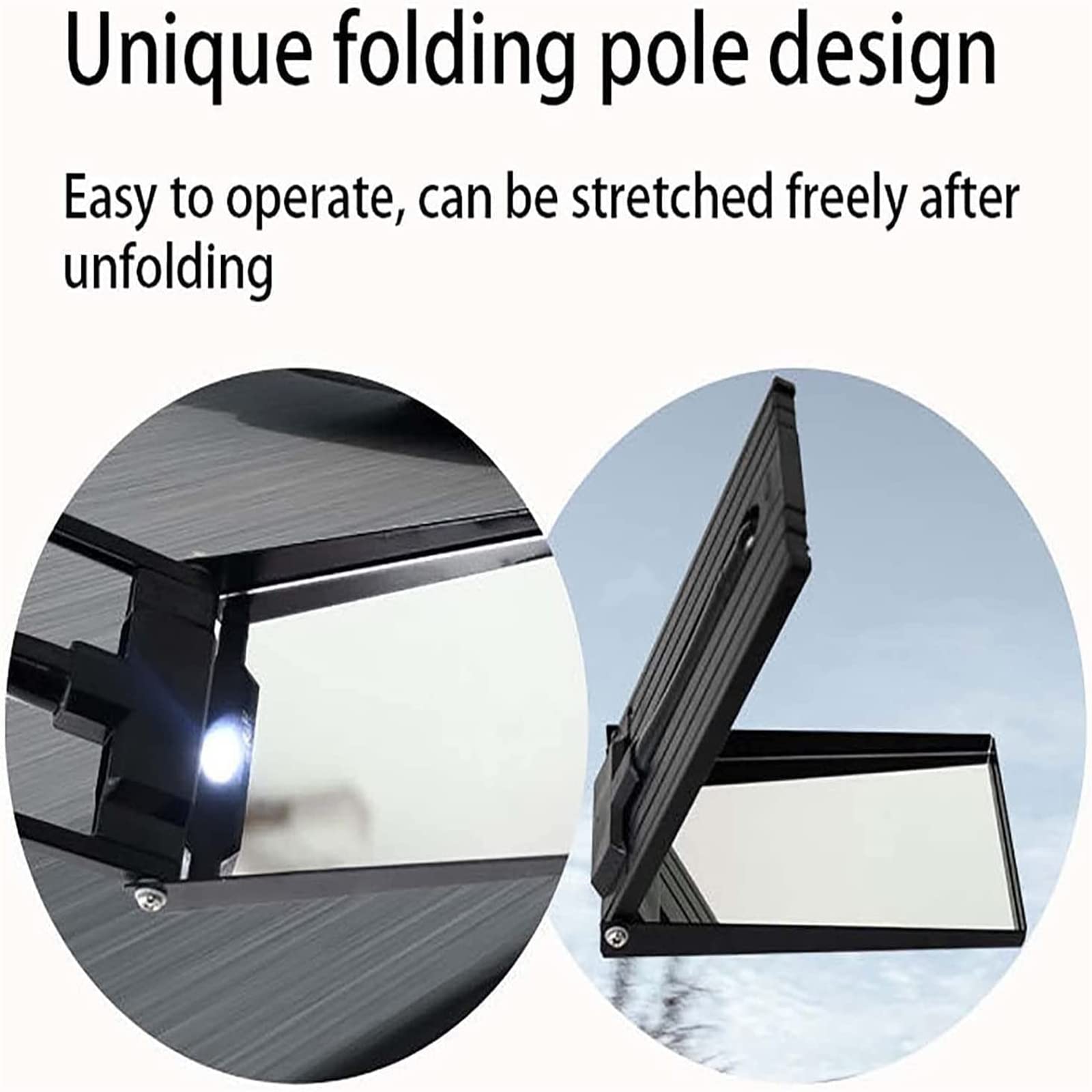 Miroir d'inspection portable avec lumière, télescopique réglable pour véhicule et usage industriel